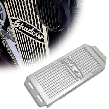 Imagem de Protetor de cobertura de radiador para motocicleta, grade de grelha, protetor de refrigerador para Honda Shadow Spirit VT1100 1987-2007 (prata brilhante)
