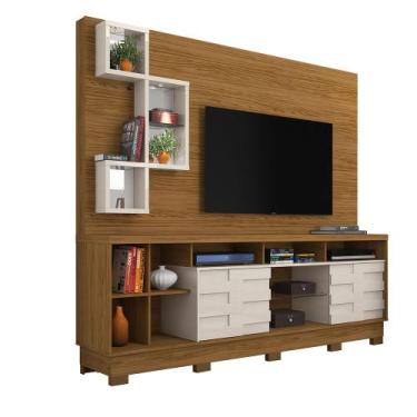 Imagem de Estante para Sala Home Theater Bravo TV 65 Polegadas c/ Pés Naturale/ 