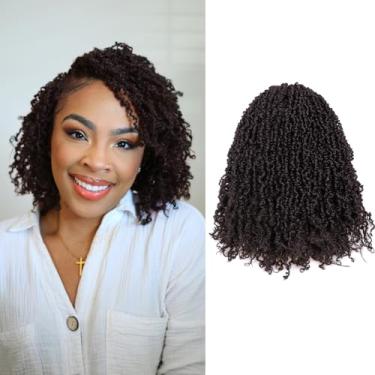 Imagem de GIX Cabelo de crochê Yanky Twist - 8 polegadas 8 pacotes (30 fios/peças) marrom médio pré-torcido macio primavera mini torção curto Bob Passion Twist, tranças de crochê trança cabelo (20 polegadas, 4
