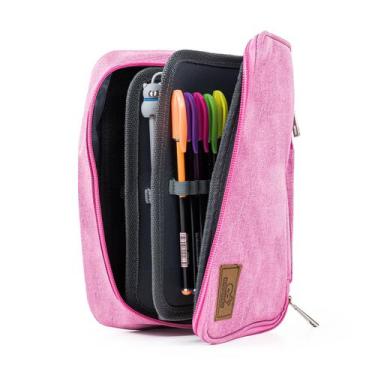 Imagem de Estojo Escolar Box Organizador Unissex Quadrado 100 Pens Top - TEX WEB