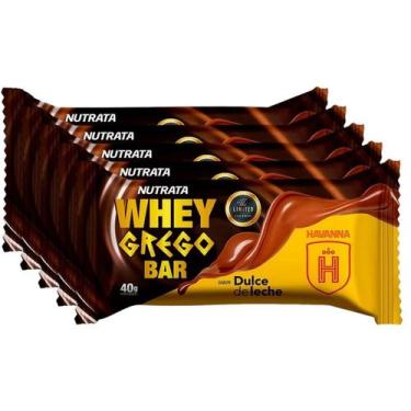 Imagem de KIT COM 5 - Barra de Proteína Whey Grego Bar Sabor Doce de Leite Havan