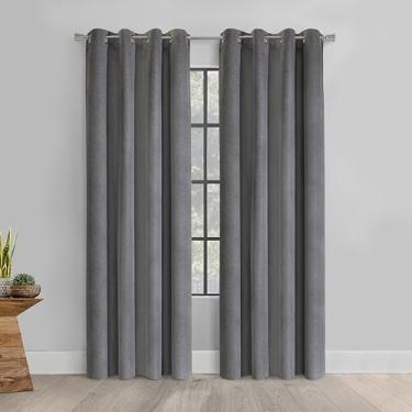 Imagem de Cortina interna Duet reversível blackout 132 x 241 cm preta a cinza claro