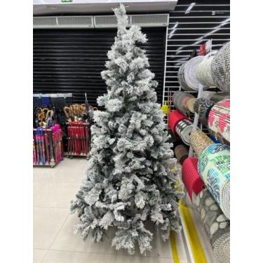 Imagem de Árvore De Natal Luxo Pinheiro Com Neve Nevada Pinha AW221-2.10m-1062 g