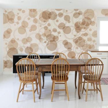 Imagem de Papel de Parede Bolinhas e Círculos Tons Terrosos Painel 9m² - Quartin