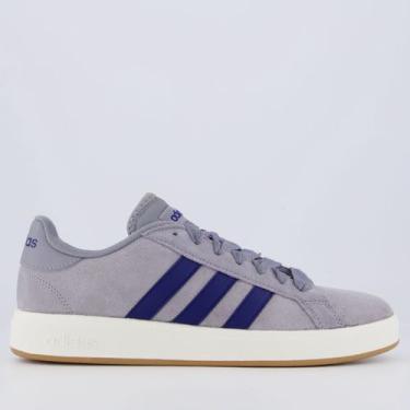 Imagem de Tênis Adidas Grand Court Base Cinza e Azul, 41