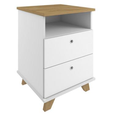 Imagem de Gaveteiro Para Escritório Home Office 2 Gavetas Diem A02 Olmo Branco - Lyam Decor