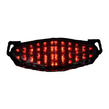 Imagem de Lente fumê luzes traseiras de LED para motocicleta, luz traseira de freio com indicadores de luz de seta integrados para Kawasaki 09-10 Ninja 650R/ER-6