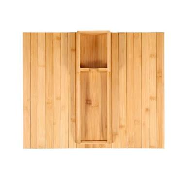 Imagem de ZJRDYYK Bandeja de apoio de braço de sofá para sofá - Bandeja de braço de sofá de bambu com suporte de copo de sofá - Bandeja de mesa de sofá dobrável antiderrapante para lanches, telefone, controle