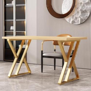 Imagem de Metal Industrial Gold Dining Modern Table Legs 71.1 cm Desk Legs Base Ferro Fundido Soldagem Ferro Forjado Mesa de Café Banco Pernas Mesa Mesa de Escritório Forma Triângulo Preto DIY 71.1 cm A x 19.7W