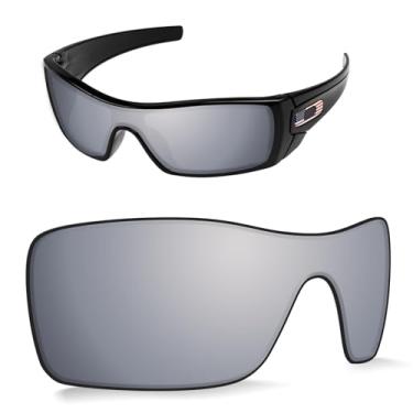 Imagem de Lentes de substituição de 1,6 mm compatíveis com óculos de sol Oakley Batwolf OO9101, antiarranhões e resistentes a impactos (espelhado prateado escuro)