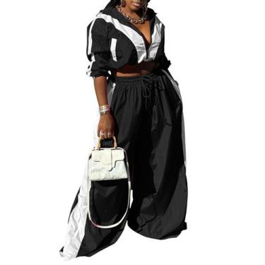 Imagem de Conjuntos de agasalho Angsuttc de 2 peças para mulheres, preto, tamanh