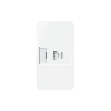 Imagem de Placa Para Condulete Caixa 3/4" Com Tomada Para Rede De Informática Margirius Sleek Rj45 Cat6 Branca Branco