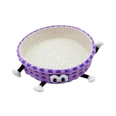 Imagem de Stgfyxgs Cama de Gato Trançada, Poste para Arranhar Gatos, Protetor de Móveis, Casa de Dormir Versátil, Cama para Animais de Estimação Pequenos, Verão, Cães Pe, Roxo