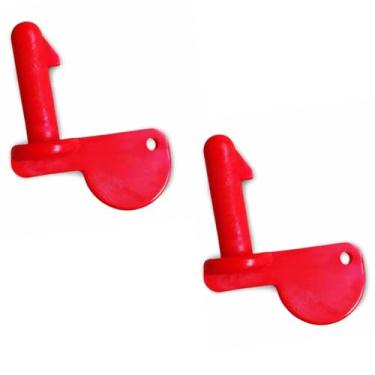 Imagem de Auaurly 2 peças de pino de engate de reboque SPST0397R, substituição de pino de engate de acoplamento vermelho compatível com Peg Perego John Deere Style Farm Power Pull Turf Tractor Loader