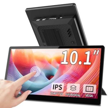 Imagem de Magedok Mini monitor com tela sensível ao toque de 10,1 polegadas, IPS 1540 × 720 USB-C HDMI, tela secundária portátil com suporte e alto-falante, tela de barra esticada para PC, laptop, rasp, PI