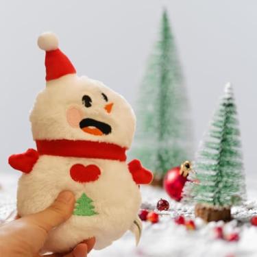 Imagem de Yuraise Brinquedos barulhentos para cães pequenos e médios, pacote de brinquedos fofos para dentição de filhotes, para cães e gatos, boneco de neve de Natal