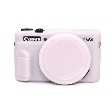 Imagem de Capa para G7X Mark II, capa protetora de silicone macio ultrafina e leve para câmera Canon PowerShot G7X Mark II com capa de lente removível (rosa gelatina)