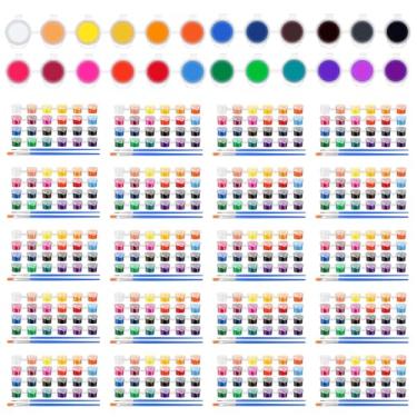 Imagem de AmazingSpark Conjunto de 624 mini conjunto de tintas acrílicas para artes e artesanato infantil, 24 conjuntos de combinação de tinta aquarela guache de 24 cores para festa e sala de aula, 24 pincéis
