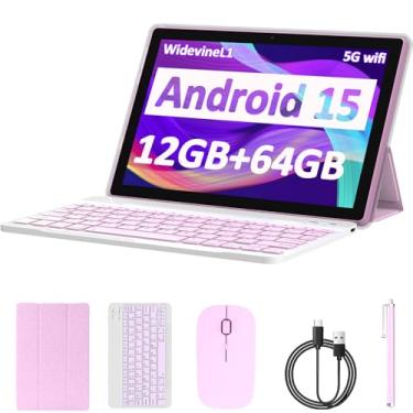 Imagem de CUPEISI CP20 - Tablet Android 13 de 10 Polegadas, 10 GB RAM + 64 GB ROM, 2 em 1 com Teclado, Mouse e Stylus, Processador Quad-Core de 1,8 GHz, Tela HD IPS de 1280 x 800, Rosa