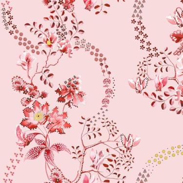 Imagem de Cath Kidston Road Papel de parede floral rosa e vermelho