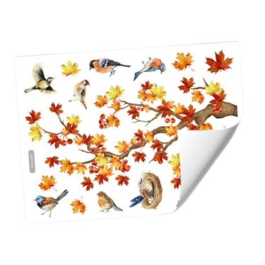 Imagem de BLWOTMOR Adesivo de Janela de Outono, Adesivo Dupla Face, Decoração de Outono, Adesivo de Janela para Escritório de Colheita