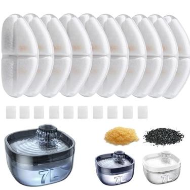Imagem de Pacote com 10 filtros de substituição para fonte de água para animais de estimação FEELNEEDY 7L (FN-W05)