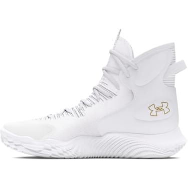 Imagem de Under Armour Tênis de vôlei feminino Flow Highlight Ace, (100) Branco/Branco/Ouro Metálico, 13