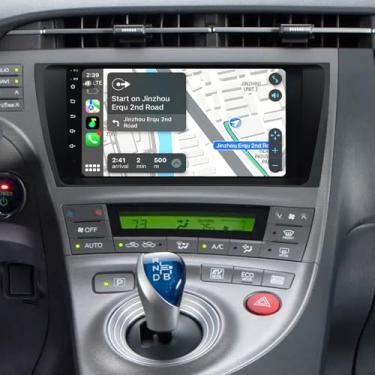 Imagem de Rádio estéreo automotivo para Toyota Prius 2010, 2011, 2012, 2013, 2014 e 2015, tela sensível ao toque de 9 polegadas, sem fio, CarPlay e Android, navegação GPS automática, Bluetooth, 4G, WiFi, DSP