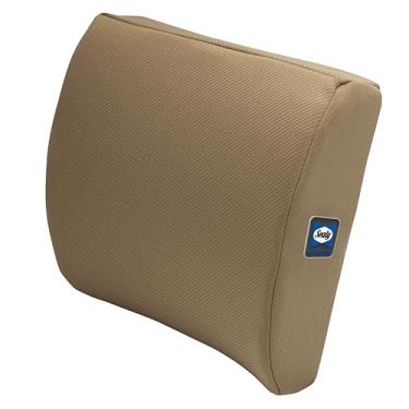 Imagem de Sealy Almofada de suporte lombar de espuma viscoelástica – Almofada ergonômica para cadeiras de escritório e assentos de carro, alívio de dor lombar premium e conforto multiuso (marrom)