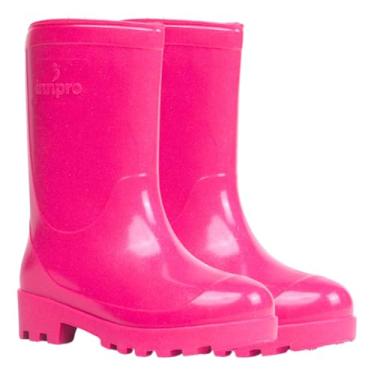 Imagem de Bota Galocha Infantil Pvc Chuva Impermeavel Rosa EPI Criança Galochinha Borracha Leve Kids Confortável - Innpro Tamanho 30/31