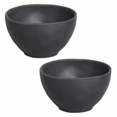 Imagem de Kit 2 Bowl Stoneware Preto Fosco  Louça Minimalista de Alta Qualidade 