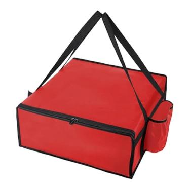 Imagem de Bothyi Saco térmico para entrega de pizza, aquecedor de pizza, leve, à prova d'água, reutilizável, para compras, catering, fácil de limpar, resistente e, Red S