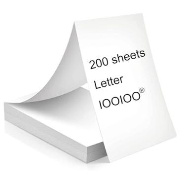 Imagem de Sem BPS, sem BPA, 200 páginas, papel de impressora térmica 21 x 28, carta, dobrada, contínua, perfurada, secagem rápida para caneta. Para IOOIOO, Peripage, Munbyn, Jadens, Hprt, Phomemo... (com