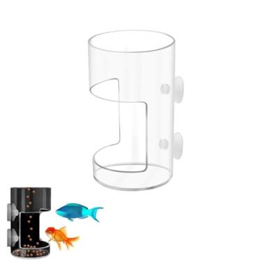 Imagem de 1 bandeja de alimentação para tanque de peixes com ventosa, tubo de alimentação de acrílico, suporte de comida para peixes, alimentador automático de pesca, divisória de tanque de aquário, caixa de