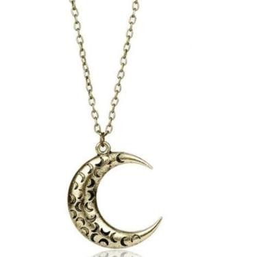Imagem de Colar Japonês Anime Sailor Moon Lua Dourado Vintage 50 cm