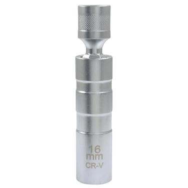 Imagem de Zorveiio Soquete de vela de ignição de 16 mm - soquete giratório magnético de parede fina de 12 pontos com junta universal - compatível com carro, motocicleta, SUV (5/20.3 cm, curto)