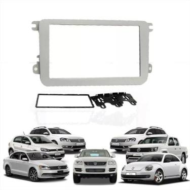 Imagem de Moldura 2din vw jetta amarock novo fusca tiguan gol g7 - FIAMON, PRATA