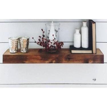 Imagem de Prateleira Com Suporte Invisível Madeira Maciça 80X15