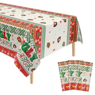 Imagem de Toalha de mesa Lianxuia, 3 peças de suéter feio, 130 x 220 cm, Natal