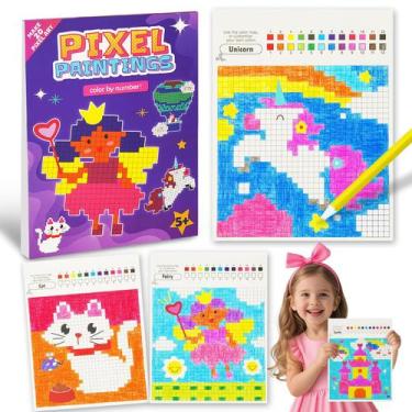Imagem de Livro de colorir DoodleDoo Pixel Paintings para meninas 5-8