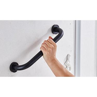 Imagem de 700Brass Barra de apoio de 50 cm para segurança de hotel/motel/chuveiro doméstico, latão sólido, bronze polido a óleo/preto, apoio de braço de construção resistente, corrimão de banheira de banheiro