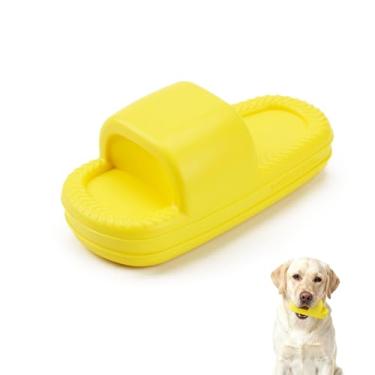 Imagem de MECOOL Pantufas inquebráveis para cães que rangem para dentição, tamanho mastigável, para raças médias e Samll, amarelo