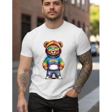 Imagem de Camiseta Masculina Premium Estampada Urso Colorido Estilosa - Versitz,