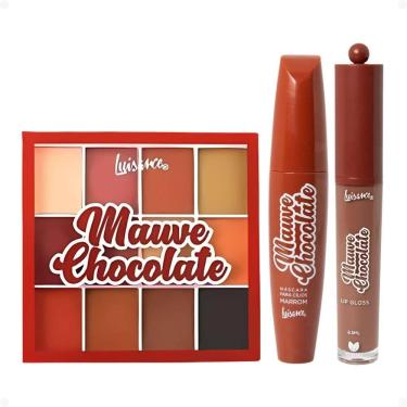Imagem de Kit Luisance Mauve Chocolate:1 Paleta  de Sombras , 1 Máscara para Cílios Marrom e 1 Lip Gloss Cor 01