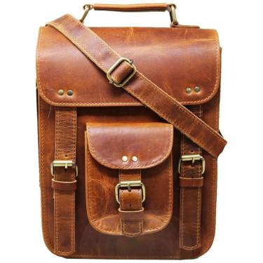 Imagem de Mochila Unissex de Couro Sintético para Laptop, JAALD, Marrom