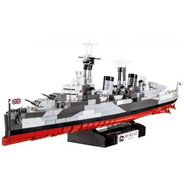 Imagem de Kit de Construção Navio HMS Belfast da Segunda Guerra Mundial com 1517 Peças, COBI, Preto