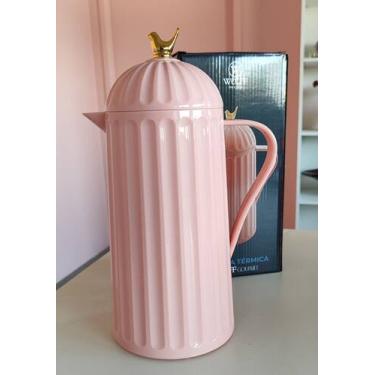 Imagem de Garrafa Térmica Rosa 1 Litro Bird Passarinho Vintage Retro Wolff - Roj