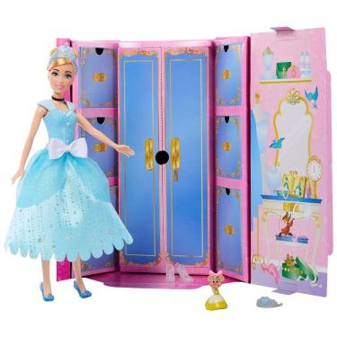 Imagem de Boneca Cinderela Fashion com 12 Modas e Acessórios Surpresa Brinquedo das Princesas Disney, Mattel.