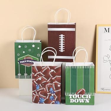 Imagem de 86 V THE BUTCHER Pacote com 12 sacos de lembrancinhas de festa de futebol – 4 designs variados, sacos de lanche e petiscos de papel kraft marrom para time de futebol, fãs, suprimentos de festa