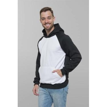 Imagem de Blusão Moletom Manga Raglan Preto Para Sublimação - Conforto e Estilo 